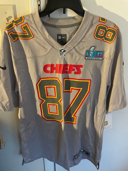 NWT Men’s Nike Travis Kelce #87 KC Chiefs 2023 Super Bowl LVII Jersey Gray  3XL