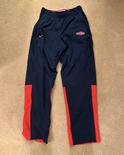 Ole Miss Football Navy Blue and Red Travel Pants- Size L
