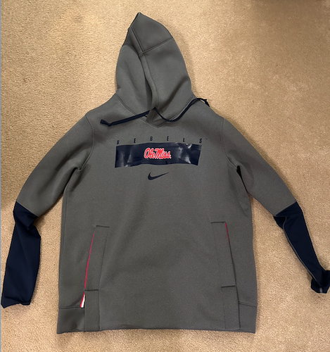 Ole Miss Football Gray Box Logo Hoodie- Size L