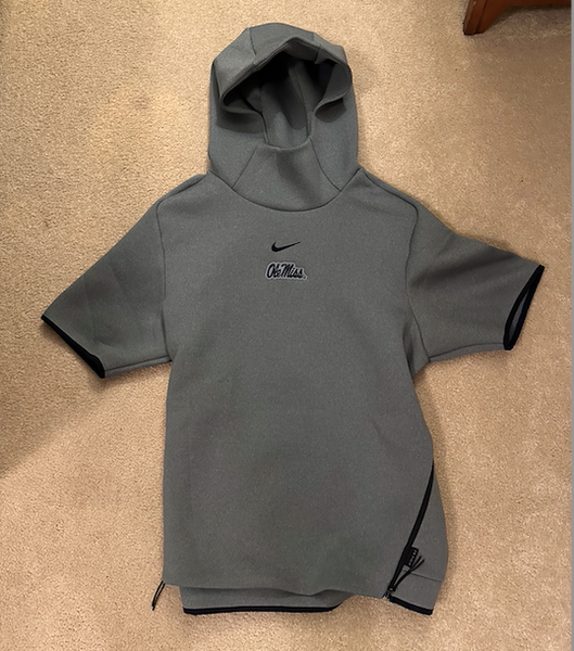 Ole Miss Football Gray Short-Sleeve Hoodie- Size L