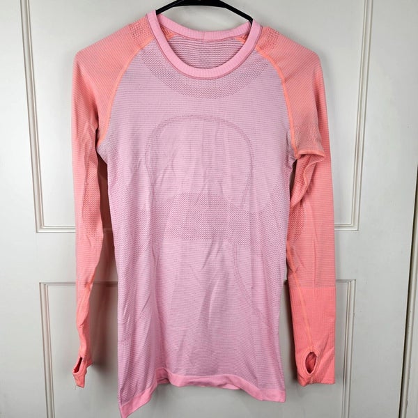 Lululemon Swiftly Tech Long Sleeve Shirt Pink Orange Running