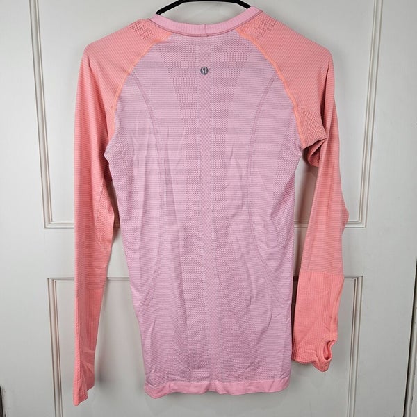 Lululemon Swiftly Tech Long Sleeve Shirt Pink Orange Running