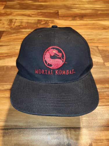 Vintage Rare Mortal Kombat New Line Home Video Black Dome Hat Cap Vtg Snapback