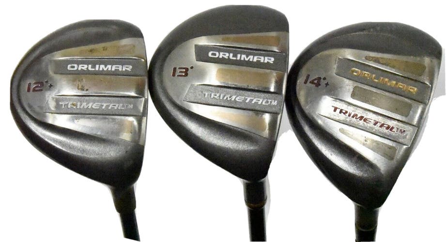 ORLIMAR TRIMETAL WOOD SET 12, 13, 13 SHAFT 41, 42, 43 NEW GRIPS