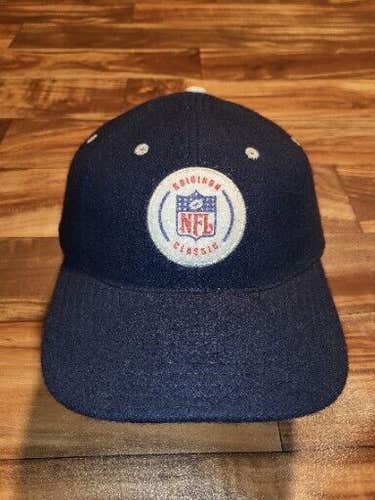 Vintage Rare Y2K NFL Sports Gridiron Classic Wool Leather Brim Strapback Hat