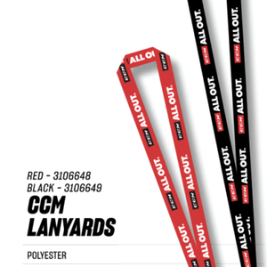 CCM Hockey Lanyard - 2 Pack (1 Red & 1 Black)