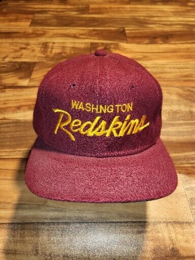 Vtg Washington Redskins Sports Specialties Wool Single Line Script Snapback Hat
