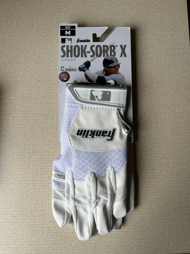 NEW Franklin Shok-Sorb X Chrome Batting Gloves Adult Medium