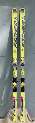 Used Fischer 186 cm RC4 SG Super G Racing Skis With Bindings Max Din 11