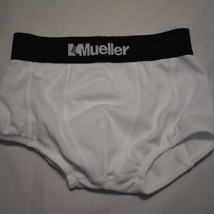 Mueller Youth Sports Brief with Cup Pocket, White, 21-24