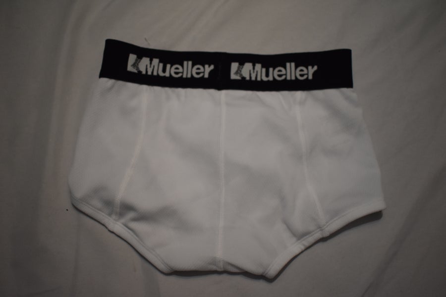 Mueller Youth Sports Brief with Cup Pocket, White, 21-24