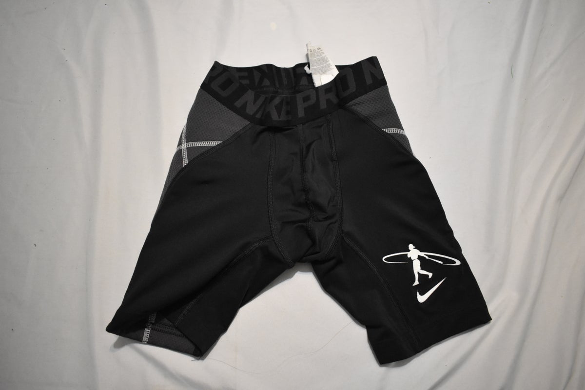 Nike Pro Compression Sliding Shorts w/Cup Pocket, Black, Small