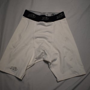 XO Baseball Compression Shorts, White, 22-26
