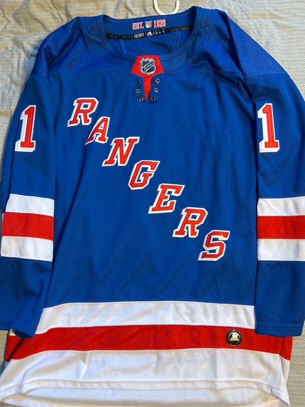 Monkeysports New York Rangers Uncrested Adult Hockey Jersey in Royal Size Goal Cut (Senior)