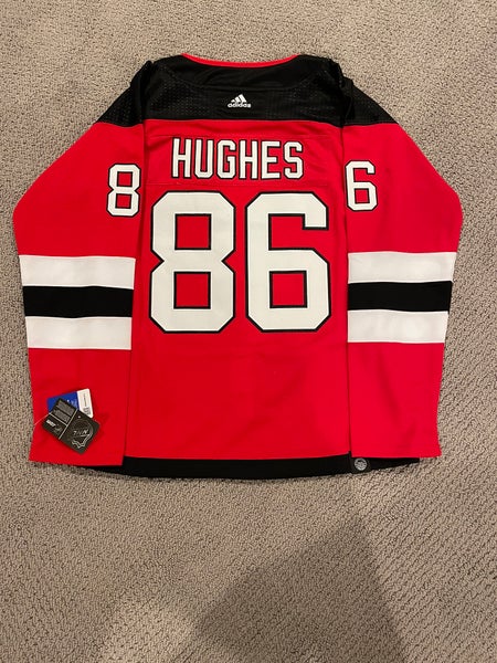 Jack Hughes New Jersey Devils Home Red NHL Hockey Jersey Size 50