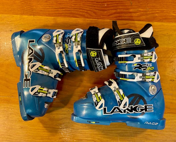 Used 25.5 Lange Racing RS 90 SC Ski Boots Soft Flex good condition