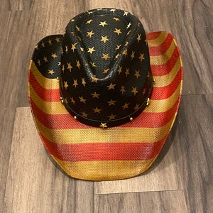 USA American Flag Cowboy Hat Grinder Punch Worn Once