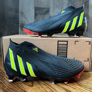 Adidas Predator Edge+ FG Black Yellow Red Soccer Cleats Mens Size 7 GW1043 NEW
