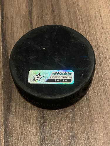 NHL Authenticated Dallas Stars Warm Up Hockey Puck Used