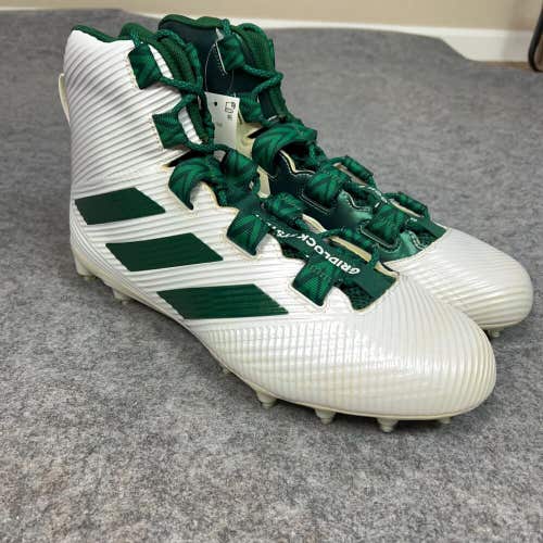 Adidas Mens Football Cleats 14 White Green Shoe Lacrosse Freak Carbon High C1