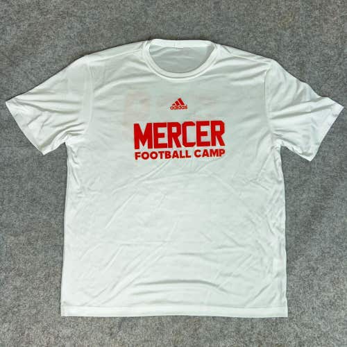 Mercer Bears Mens Shirt Extra Large White Orange Short Sleeve NCAA Football 529