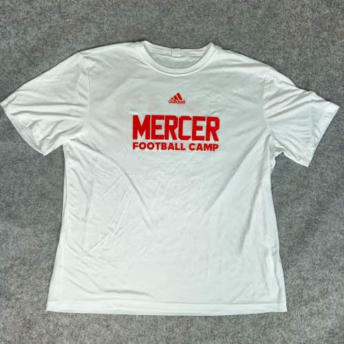 Mercer Bears Mens Shirt 2XL XXL White Orange Short Sleeve Tee NCAA Football 543