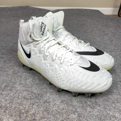 Nike Mens Football Cleat 17 White Black Shoe Lacrosse Force Savage Pro TD Sport