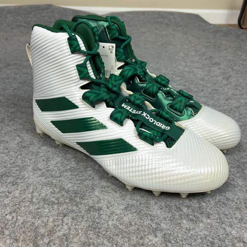 Adidas Mens Football Cleats 14 White Green Shoe Lacrosse Freak Carbon High C2