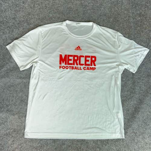 Mercer Bears Mens Shirt 2XL XXL White Orange Short Sleeve Tee NCAA Football 552