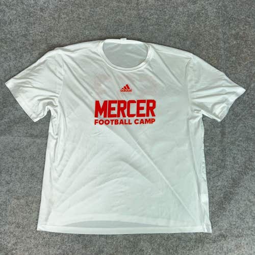 Mercer Bears Mens Shirt 2XL XXL White Orange Short Sleeve Tee NCAA Football 553