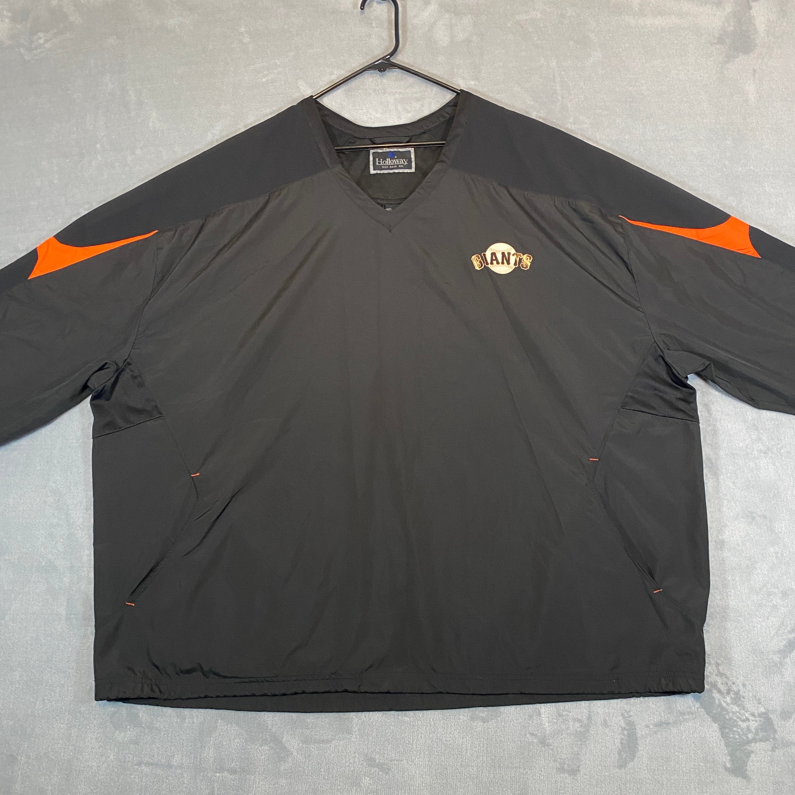 Vintage MLB SF Giants Windbreaker Mens 4XL Black Long Sleeve Holloway  Pullover