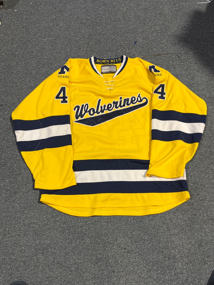 Game Used Jog Maize Or Blue University of Michigan-Dearborn Game Jerseys 50, 52, 54 or 56
