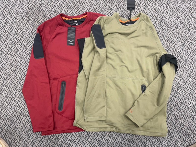 2-Pack Bauer Fleece Large longsleeve (1-burgundy, 1 Olive)
