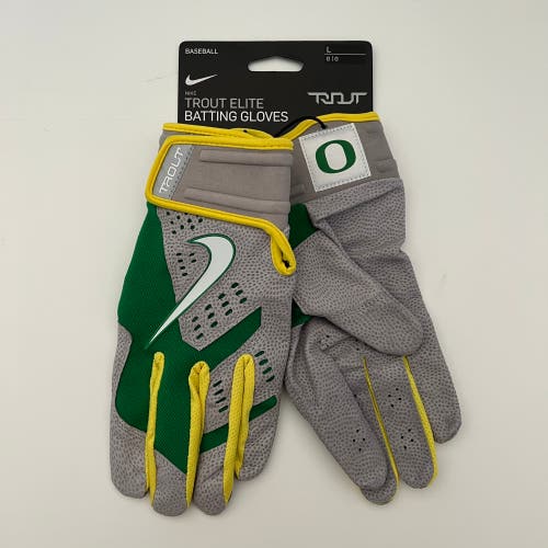 Oregon Team Issued Nike Trout Elite Batting Gloves Men's Size Large