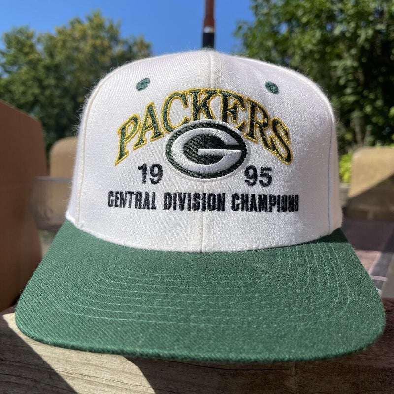 Green Bay Packers Vintage 1995 NFC Central Division Champions Snapback Hat WOOL