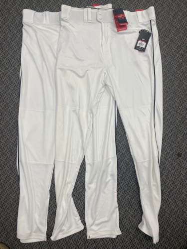 2-Pack Rawlings Launch  Adult XL Full length White w/Navy Braid