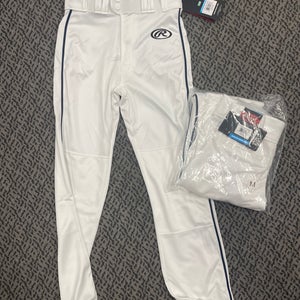 2-Pack Rawlings Launch White/navy Braid Youth Medium full Length Pant
