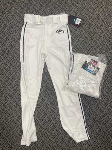 2-Pack Rawlings Launch White/navy Braid Youth Medium full Length Pant