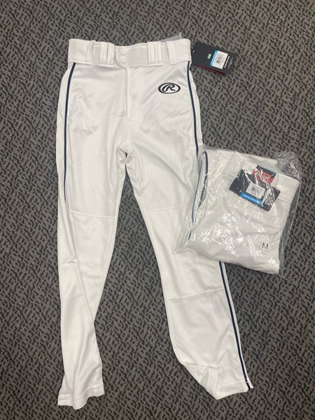 2-Pack Rawlings Launch White/navy Braid Youth Medium full Length Pant
