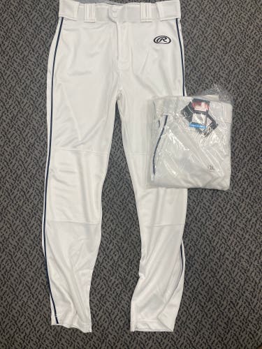 2-Pack Rawlings Launch Youth 2XL White/Navy Braid full length pant