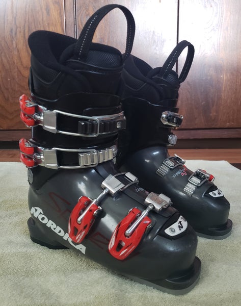 NORDICA SPEED MACHINE SPORT J4 Ski Boots 21/21.5 YOUTH 3- 3.5 *USED* NEW FRONT SOLES / CLEAN 259mm