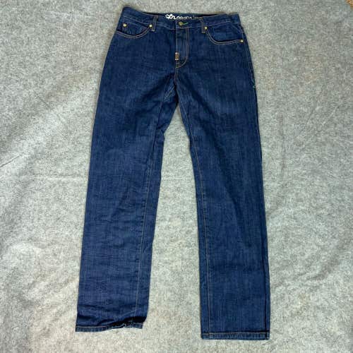 LN Geans Womens Jeans 34 Blue Straight Denim Dark Wash Casual Pant High Rise