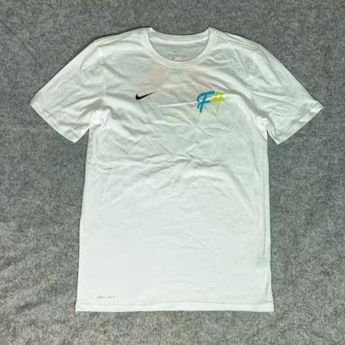 Nike Men Shirt Small White Short Sleeve Tee Athletic DriFit Swoosh Tampa Graphic