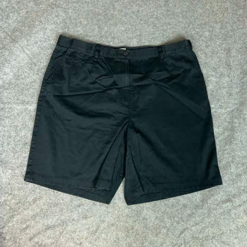 LL Bean Womens Shorts 18W Plus Size Black Outdoor Hiking Casual 9" Chino Solid