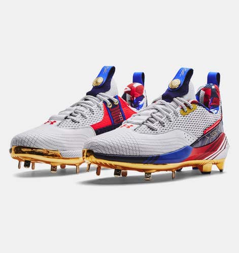 White New Men's Size 10 Under Armour Harper 7 HOVR Low Top Metal Baseball Cleats