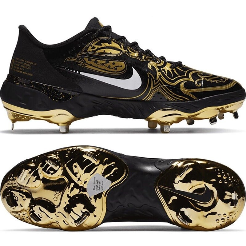 Nike Alpha Huarache Elite 4 Low Metal Cleats – Yellow Gold [US Shoe Size: 8]