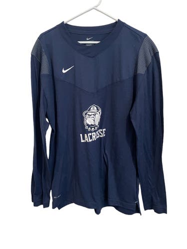 Georgetown Lacrosse Team Issued Blue Used XL Men's Nike Dri-Fit Shirt