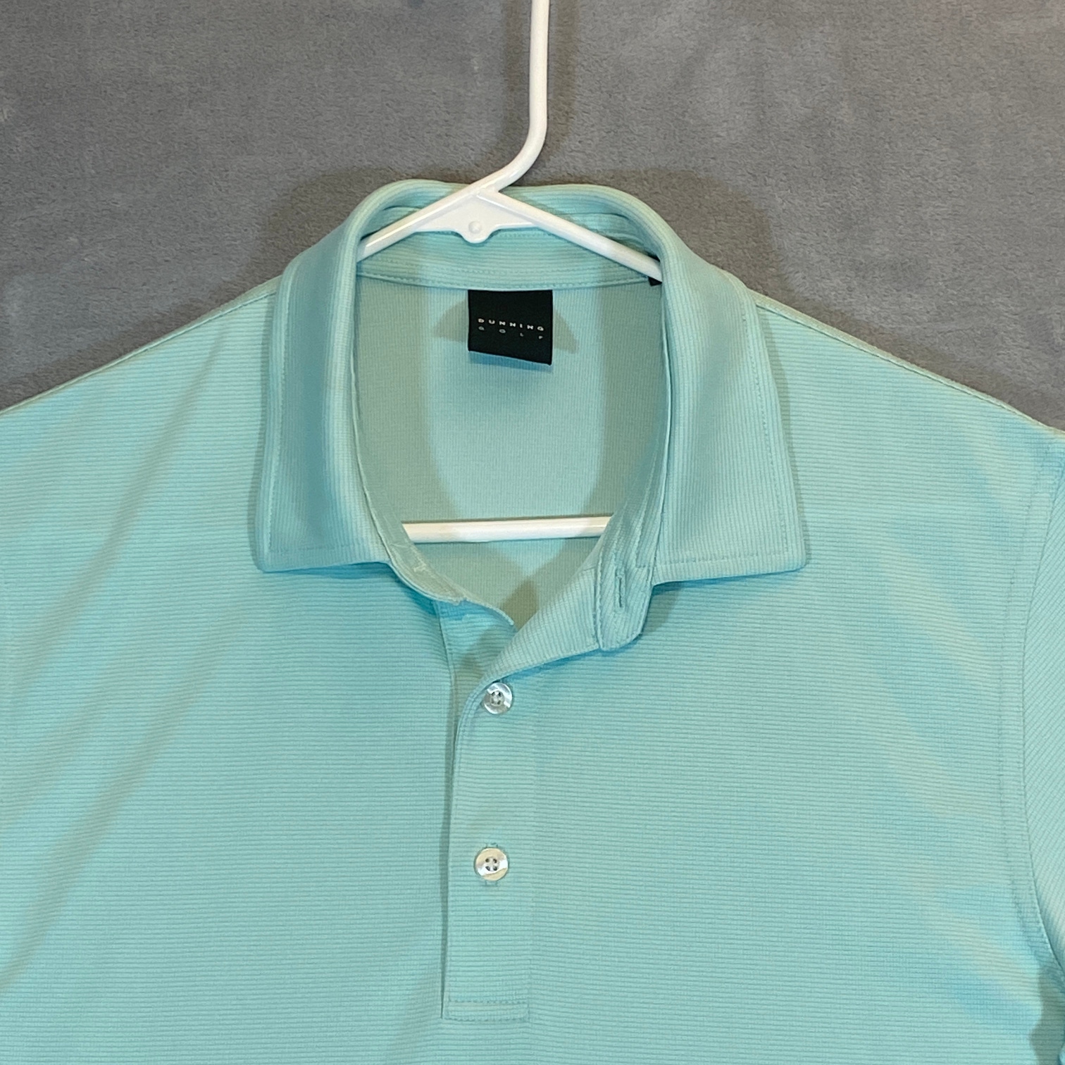 Dunning Golf Polo Shirt Mens Size Small Cool Mint Short Sleeve Arm Logo Casual