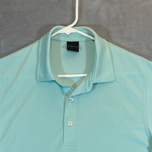 Dunning Golf Polo Shirt Mens Size Small Cool Mint Short Sleeve Arm Logo Casual