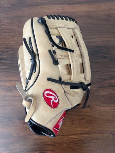 Used Left Hand Throw Rawlings Outfield Heart of the Hide Baseball Glove 12.75"